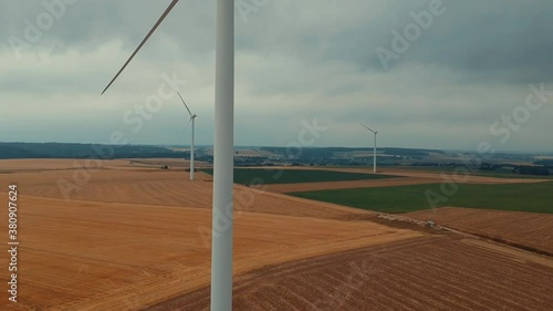 Wind turbines one, Wallonia, Belgium photo