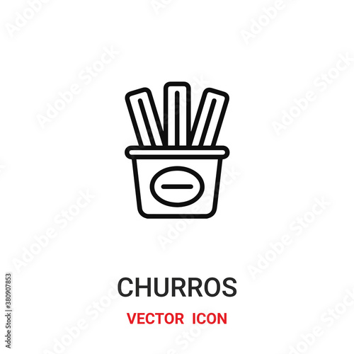 Churros vector icon. Modern, simple flat vector illustration for website or mobile app.Churro symbol, logo illustration. Pixel perfect vector graphics	