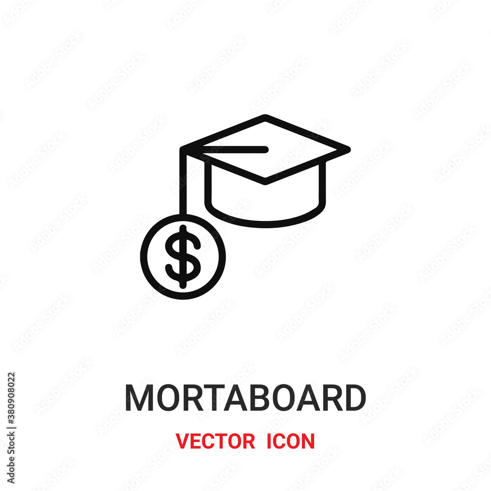 Mortarboard vector icon. Modern, simple flat vector illustration for website or mobile app.Hat or graduation symbol, logo illustration. Pixel perfect vector graphics Mortarboard vector icon. Modern, simple flat vector illustration for website or mobile app.Hat or graduation symbol, logo illustration. Pixel perfect vector graphics