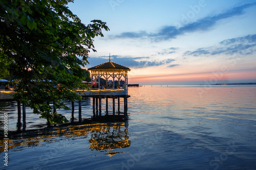 Fényképezés Abendstimmung am Bodense in Bregenz