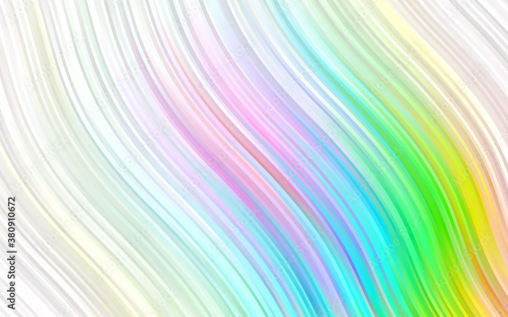 Obraz premium Light Multicolor, Rainbow vector template with bent lines. Creative geometric illustration in marble style with gradient. The best blurred design for your business.