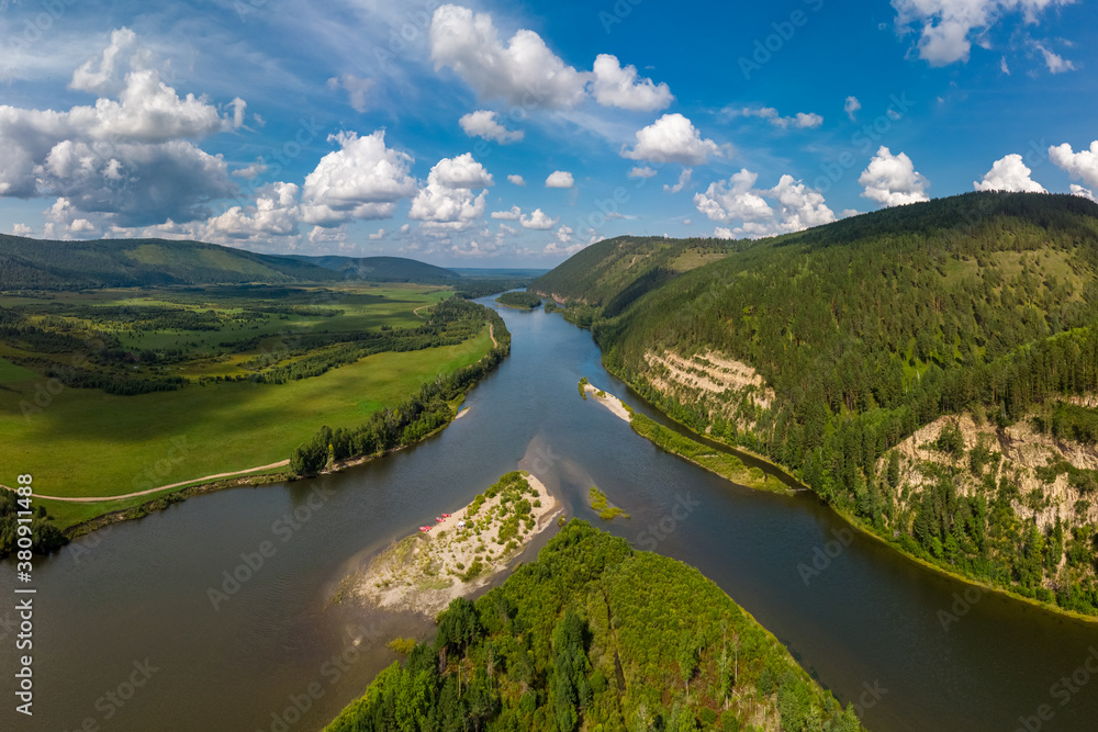 Aerial view of the Irkut river