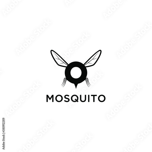 initials O forming a mosquito logo vector