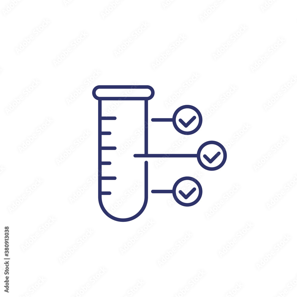 doping test, lab analysis line icon with test-tube doping test, lab analysis line icon with test-tube