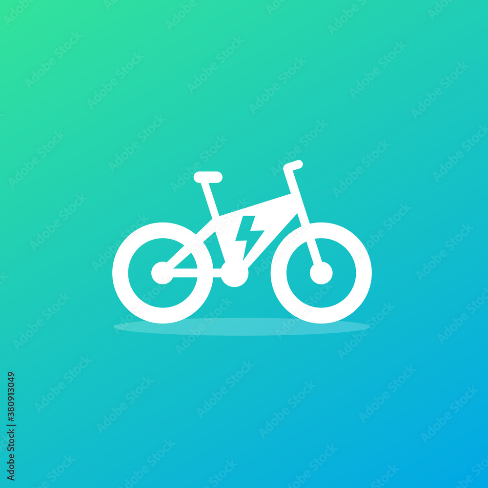 Electric bike with fat tires vector icon Electric bike with fat tires vector icon