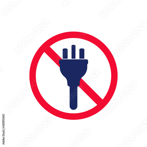 electrical plug, do not connect vector sign