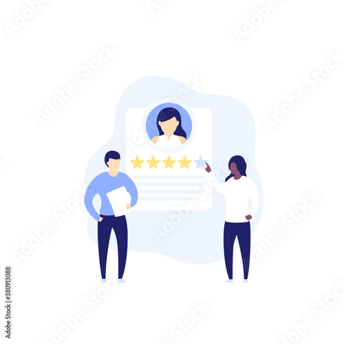 employee review vector illustration with people