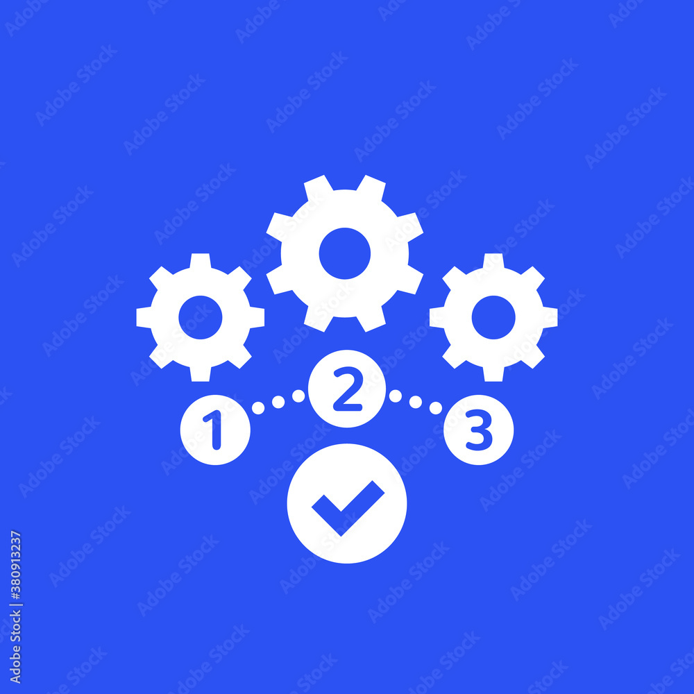 project management, 1, 2 and 3 steps vector icon project management, 1, 2 and 3 steps vector icon