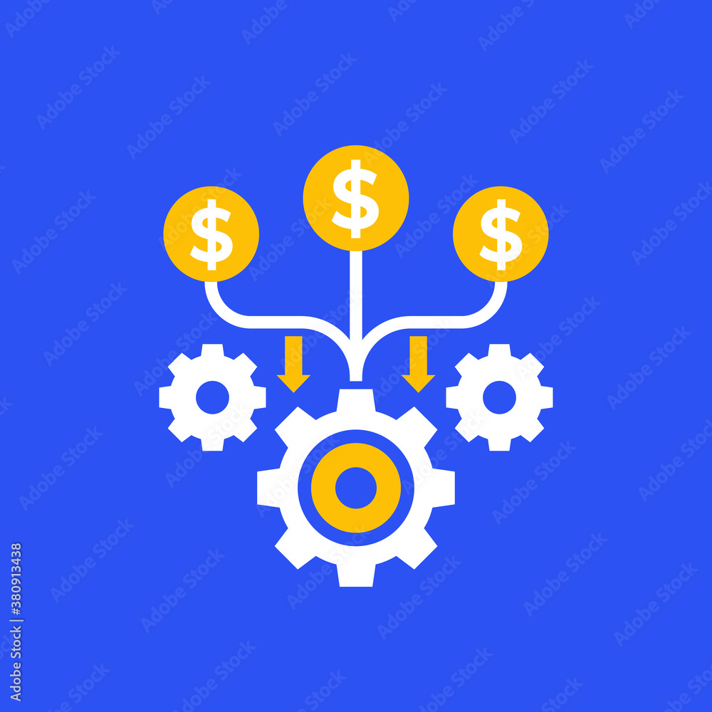 cash flow, funds or costs optimization vector icon cash flow, funds or costs optimization vector icon