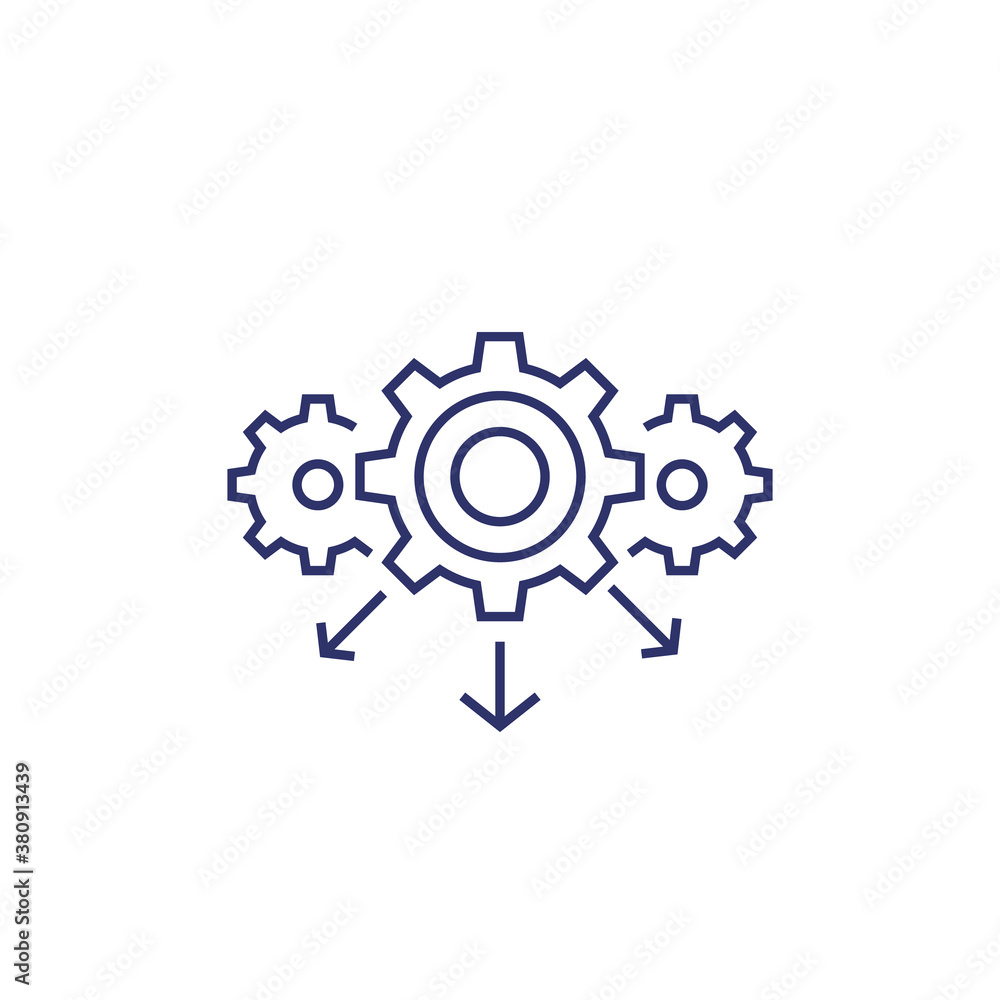 business process, operations line icon business process, operations line icon