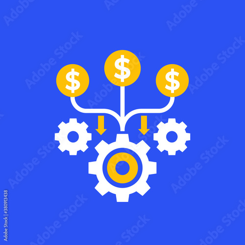 cash flow, funds or costs optimization vector icon