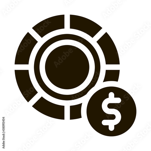 Poker Betting And Gambling Icon Vector . Contour Illustration