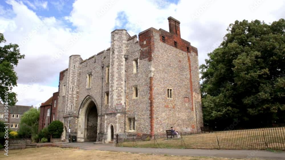 St Albans Abbey Gateway with trees St Albans Abbey Gateway with trees