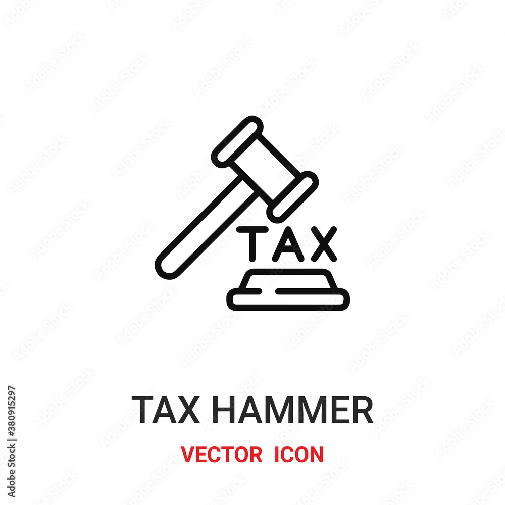 tax hammer icon vector symbol. tax hammer symbol icon vector for your design. Modern outline icon for your website and mobile app design. tax hammer icon vector symbol. tax hammer symbol icon vector for your design. Modern outline icon for your website and mobile app design.
