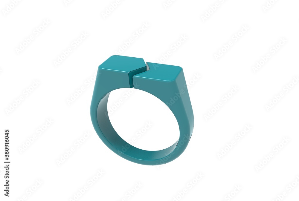 3D illustration of signet ring isolated on white 3D illustration of signet ring isolated on white