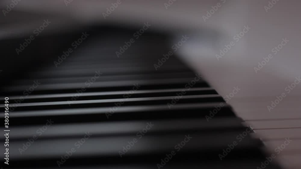 Hands Playing Piano Close Up. Changing Focus On The Keys Hands Playing Piano Close Up. Changing Focus On The Keys