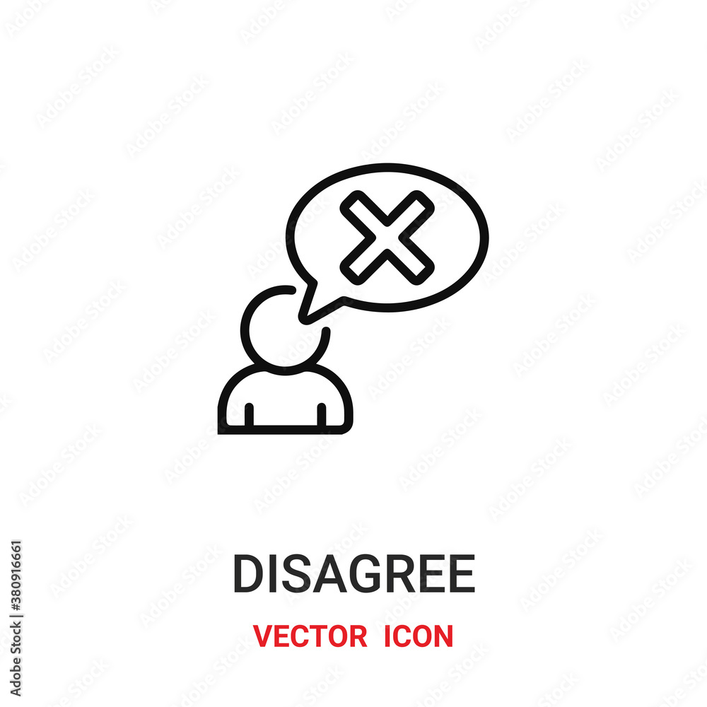 Disagree vector icon . Modern, simple flat vector illustration for website or mobile app.Negative symbol, logo illustration. Pixel perfect vector graphics Disagree vector icon . Modern, simple flat vector illustration for website or mobile app.Negative symbol, logo illustration. Pixel perfect vector graphics