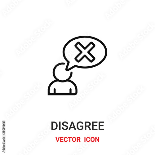Disagree vector icon . Modern, simple flat vector illustration for website or mobile app.Negative symbol, logo illustration. Pixel perfect vector graphics	