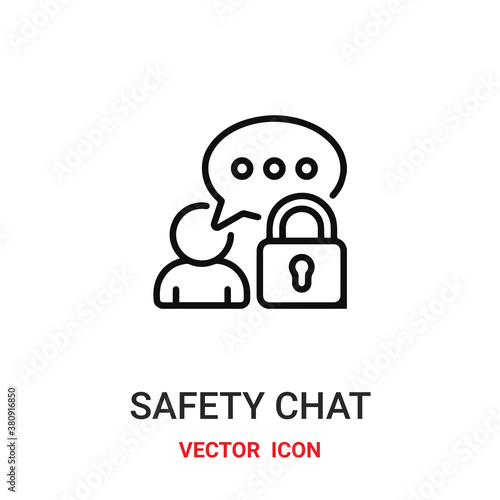 safety chat icon vector symbol. safety chat symbol icon vector for your design. Modern outline icon for your website and mobile app design.