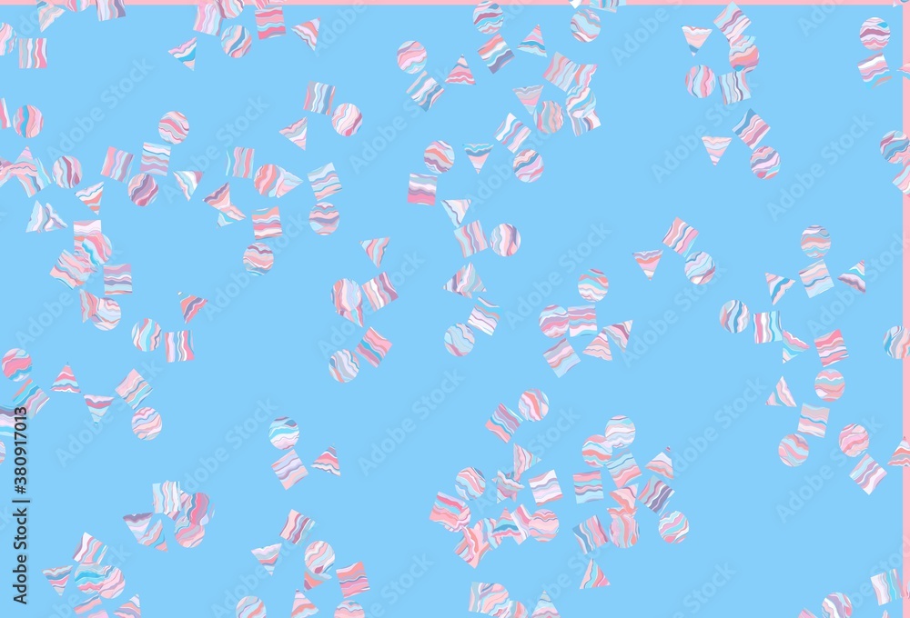 Light Blue, Red vector pattern in polygonal style with circles.