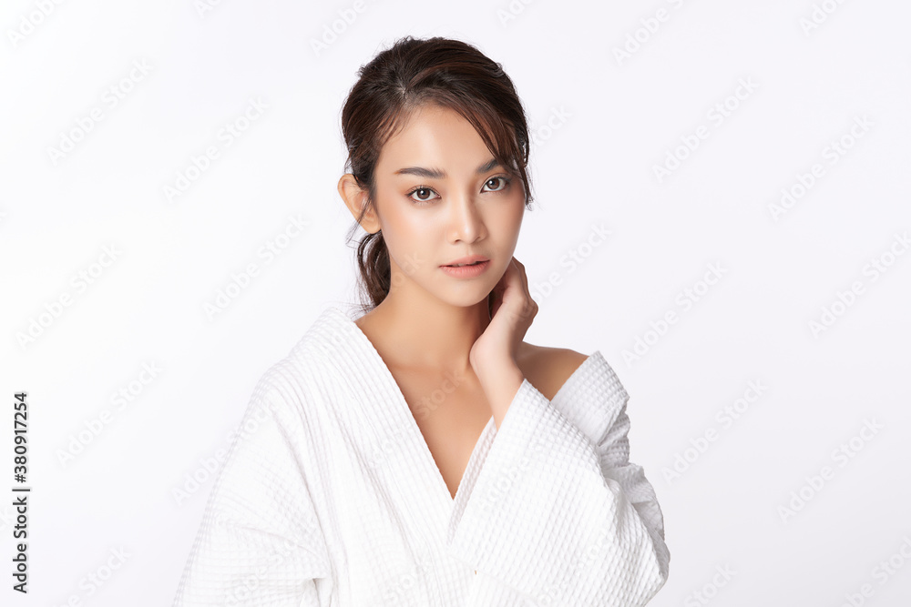 Beautiful young asian woman with clean fresh skin on white background, Face care, Facial treatment, Cosmetology, beauty and spa, Asian women portrait Beautiful young asian woman with clean fresh skin on white background, Face care, Facial treatment, Cosmetology, beauty and spa, Asian women portrait