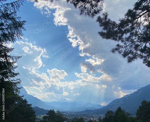Cloudy skies in the alps