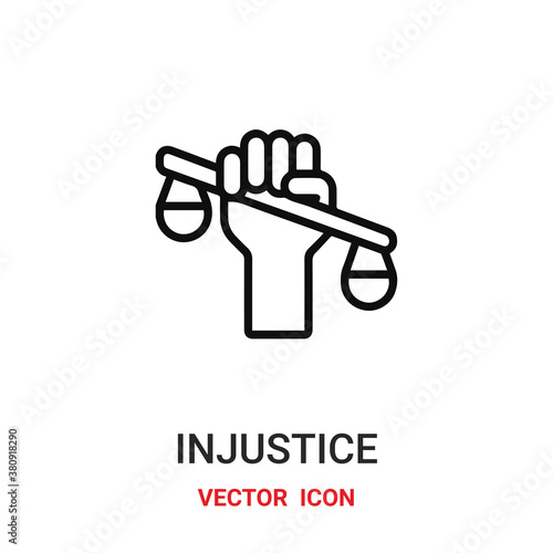 Injustice vector icon. Modern, simple flat vector illustration for website or mobile app.Equality symbol, logo illustration. Pixel perfect vector graphics	