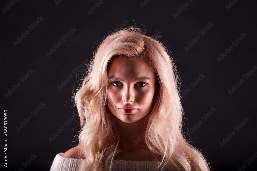 portrait of a young woman, shooting in a photo studio portrait of a young woman, shooting in a photo studio