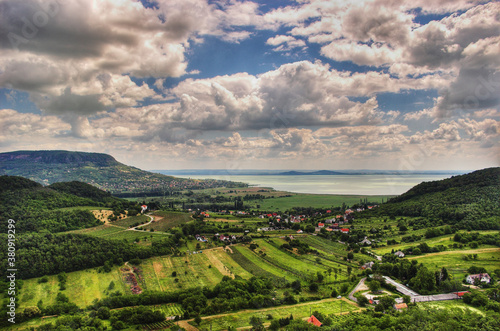 Obraz na plátně Hungarian landscape in Balaton Lake