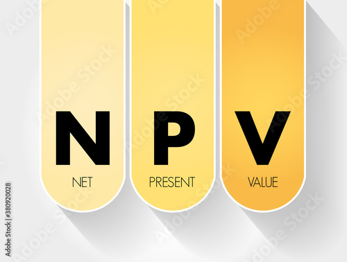 Fotografie NPV - Net Present Value acronym, business concept background