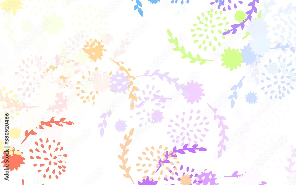 Fototapeta premium Light Multicolor vector doodle background with flowers, roses.