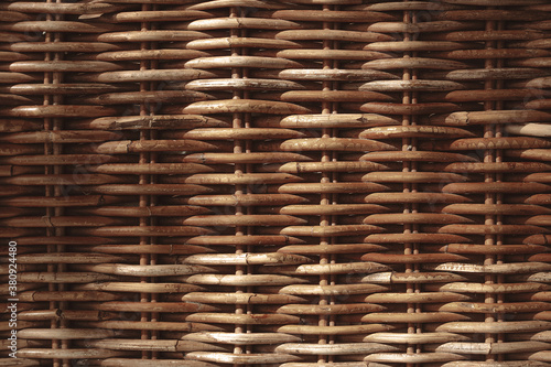 Texture of a wooden wicker chair made from natural materials