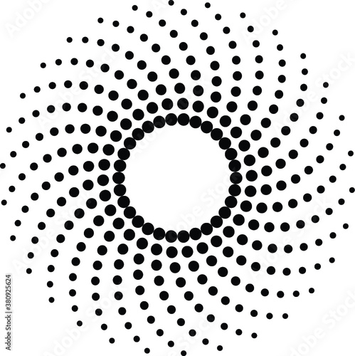 Halftone dots in circle form. round logo . vector dotted frame . Half tones design element