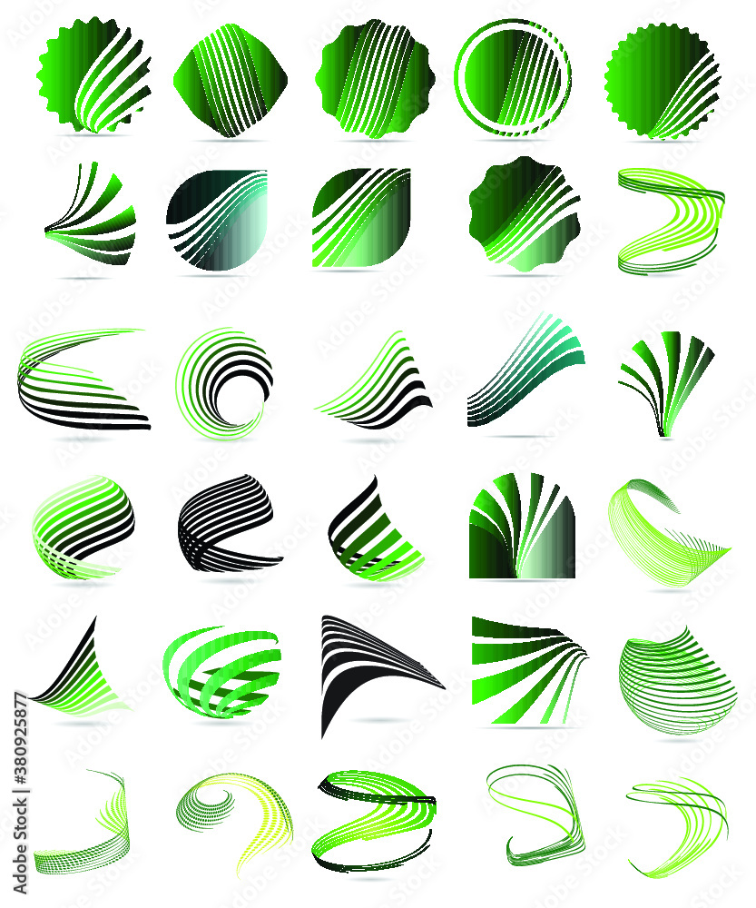 Fototapeta premium Unusual Logo Design with Stripes. Vector Illustration. 