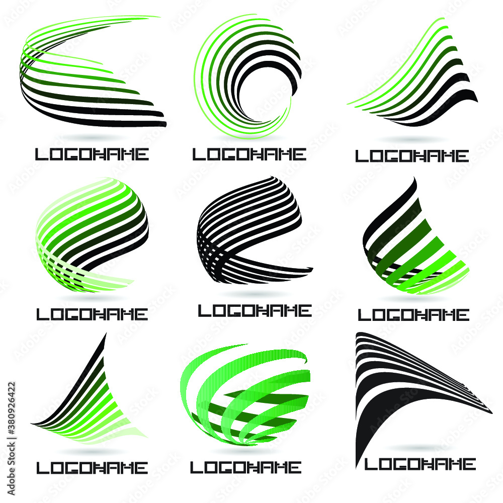 Unusual Logo Design with Stripes. Vector Illustration. Unusual Logo Design with Stripes. Vector Illustration.