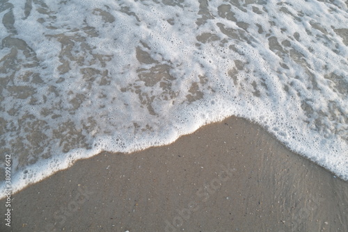 Sept 25, 2020 small waves at the Fort Tilden Beach, Queens, New York City, USA.