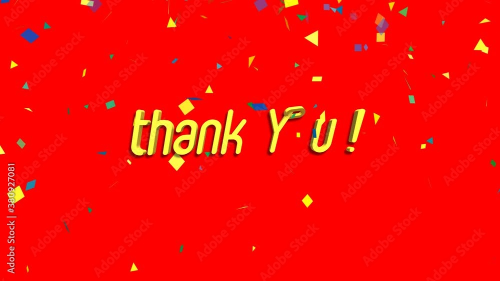 Thank you motion graphics animation on red background, Thank you celebration Thank you motion graphics animation on red background, Thank you celebration