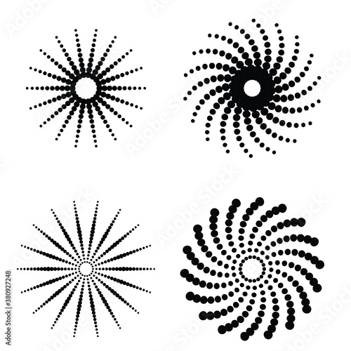 Halftone dots in circle form. round logo . vector dotted frame . Half tones design element