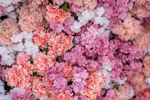 Soft color roses flower background. Artificial rose flowers © OlegD