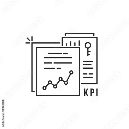 minimal thin line kpi icon like scorecard