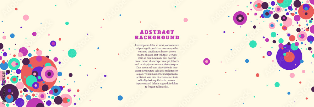 Abstract background design with colorful circles. Vector illustration.