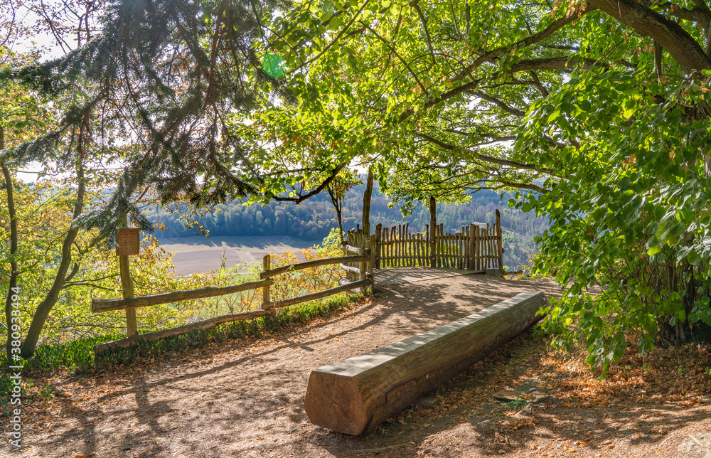 Viewpoint at Hagenstein, above the river Eder, near the famous lake Edersee, Germany