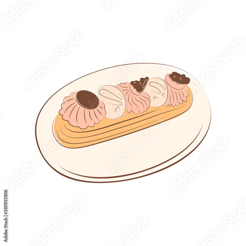 color eclair on the plate sign