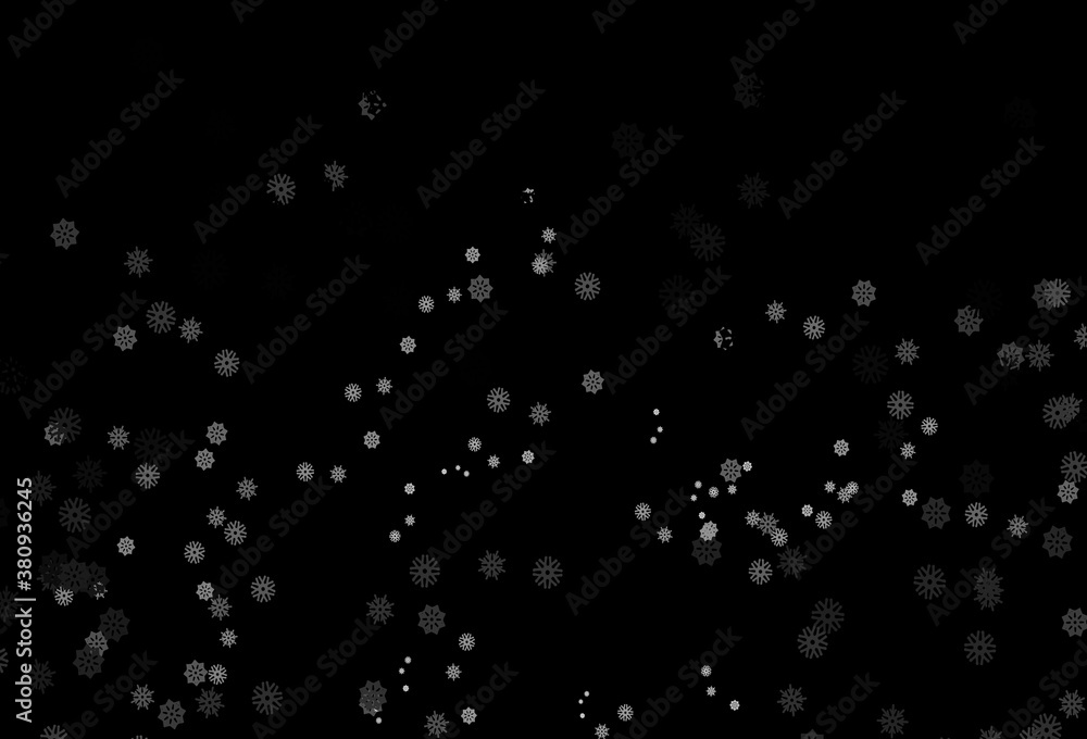 Dark Silver, Gray vector template with ice snowflakes. Dark Silver, Gray vector template with ice snowflakes.