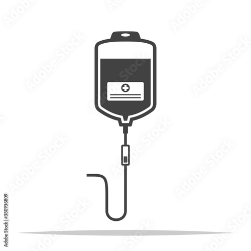 Infusion bag intravenous therapy icon vector isolated