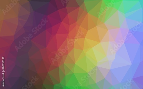 Light Multicolor, Rainbow vector triangle mosaic template. Brand new colorful illustration in with gradient. The best triangular design for your business.
