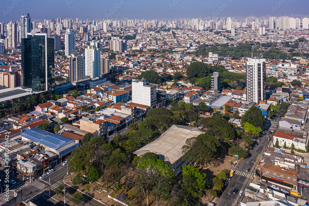 Aerial view of Silvio Romero Square, in the eastern part of the city of Sao Paulo, Brazil