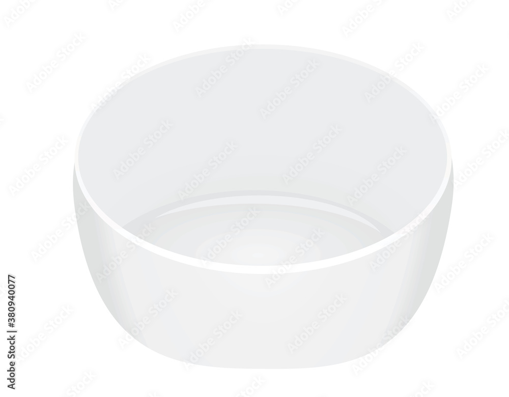 Empty white bowl. vector illustration
