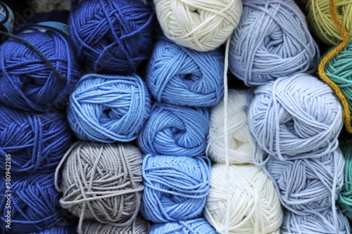 BallBalls of wool in different shades of blues of wool in different shades of blue