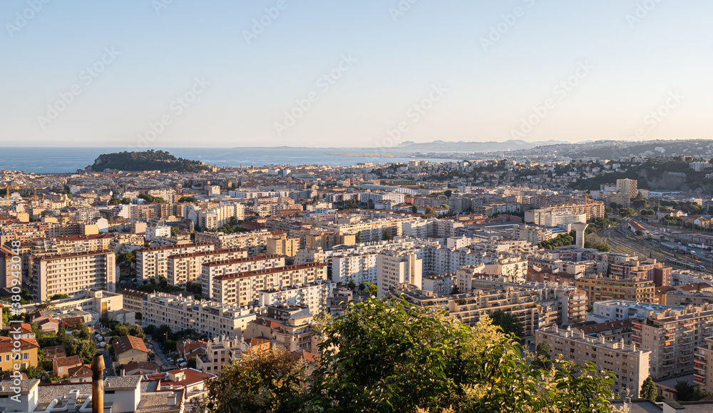 Panoramic view of Nice on the Cote d'Azur
